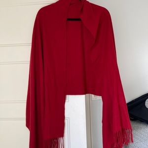 Shawl 27 x 74 “ soft and thick material. Very vibrant rich red